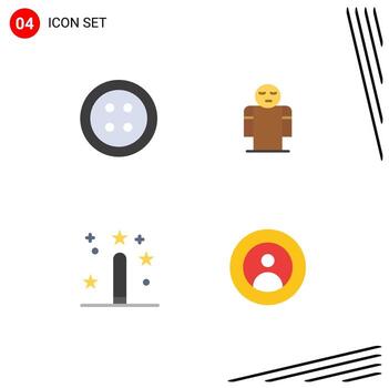 paquete de 4 iconos planos creativos de desarrollo de ropa brazos persona programando elementos de diseño vectorial editables vector