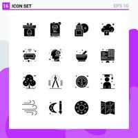 paquete de iconos de vector de stock de 16 signos y símbolos de línea para gafas reglas de carga humectante en la nube elementos de diseño de vector editables