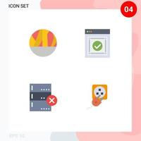 Pack of 4 Modern Flat Icons Signs and Symbols for Web Print Media such as infected wound cancel skin wound success devices Editable Vector Design Elements
