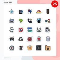 Set of 25 Modern UI Icons Symbols Signs for control education online drawing american Editable Vector Design Elements