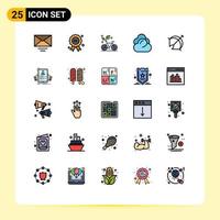 Set of 25 Modern UI Icons Symbols Signs for arrow storage eco server climate Editable Vector Design Elements