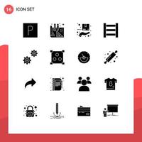 16 iconos creativos signos y símbolos modernos de amperímetro opciones de diseño manual en línea elementos de diseño vectorial editables vector