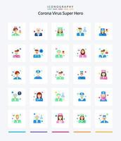 Creative Corona Virus Super Hero 25 Flat icon pack  Such As male. professor. old doctor. doctor. physician vector