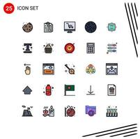 Modern Set of 25 Filled line Flat Colors Pictograph of agreement report product ok nature Editable Vector Design Elements