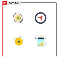 Pack of 4 Modern Flat Icons Signs and Symbols for Web Print Media such as s cash decentralized pointer jar Editable Vector Design Elements