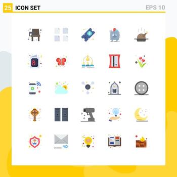 Modern Set of 25 Flat Colors and symbols such as food health ticket warranty fragile Editable Vector Design Elements