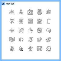 Stock Vector Icon Pack of 25 Line Signs and Symbols for check accept elevator web layout web designing Editable Vector Design Elements