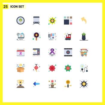 Paquete de 25 colores planos de interfaz de usuario de signos y símbolos modernos de flechas izquierda css imagen de flecha elementos de diseño vectorial editables vector