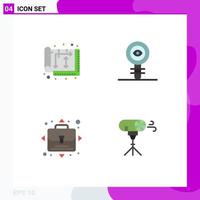 Universal Icon Symbols Group of 4 Modern Flat Icons of architect molecule house chemical opportunity Editable Vector Design Elements