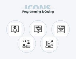 Programming And Coding Line Icon Pack 5 Icon Design. computer. app. develop. development. css vector