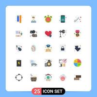 Set of 25 Modern UI Icons Symbols Signs for weather app smartphone job phone education Editable Vector Design Elements