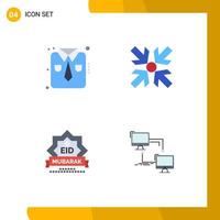 Universal Icon Symbols Group of 4 Modern Flat Icons of clothes stamp work wear minimize decoration Editable Vector Design Elements