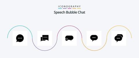 Chat Glyph 5 Icon Pack Including . comment. bubble. conversation vector