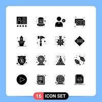 16 Creative Icons Modern Signs and Symbols of nature money favorite finance love Editable Vector Design Elements