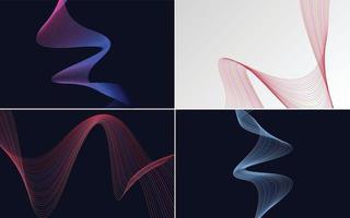 Collection of geometric minimal lines pattern set vector