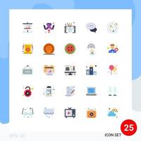 25 User Interface Flat Color Pack of modern Signs and Symbols of chatting chat feminism bubble shopping Editable Vector Design Elements