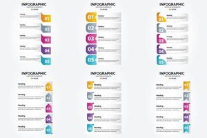 ilustración vectorial infografía conjunto de diseño plano para folleto publicitario y revista vector