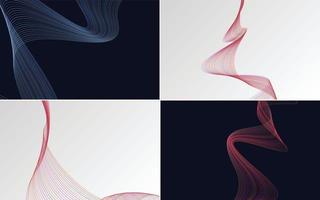 Collection of geometric minimal lines pattern set vector