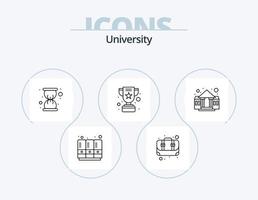 paquete de iconos de línea universitaria 5 diseño de iconos. calculadora. Matemáticas. casilleros de estudiantes. casilleros escolares vector