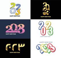 Big Collection of 2023 Happy New Year symbols Cover of business diary for 2023 with wishes vector