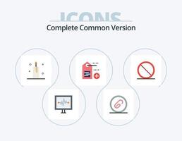 Complete Common Version Flat Icon Pack 5 Icon Design. block. label. pin. add. light vector