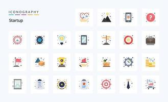 25 Startup Flat color icon pack vector