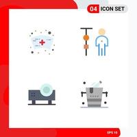 4 Universal Flat Icon Signs Symbols of cap powerpoint presentation business corporate management slide projector Editable Vector Design Elements