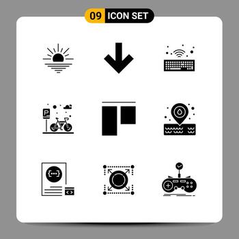 Solid Glyph Pack of 9 Universal Symbols of placeholder top keyboard align parking Editable Vector Design Elements