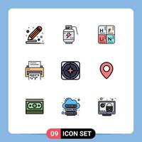 Set of 9 Modern UI Icons Symbols Signs for file delete charg data medical Editable Vector Design Elements