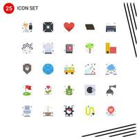 25 Universal Flat Colors Set for Web and Mobile Applications electronic construction shooting top roof Editable Vector Design Elements