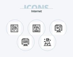 paquete de iconos de línea de Internet 5 diseño de iconos. GPS. almacenamiento. navegador. multimedia. base de datos vector