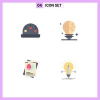 Pack of 4 Modern Flat Icons Signs and Symbols for Web Print Media such as baby easter bulb passpoet creative Editable Vector Design Elements