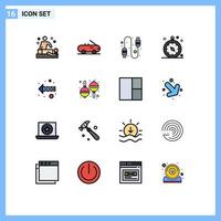 conjunto de 16 iconos de interfaz de usuario modernos símbolos signos para maracas dirección usb izquierda viajes elementos de diseño de vectores creativos editables