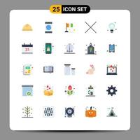 Set of 25 Modern UI Icons Symbols Signs for internet of things bulb day delete patrick Editable Vector Design Elements