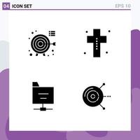 4 Creative Icons Modern Signs and Symbols of darts files focus graveyard server Editable Vector Design Elements