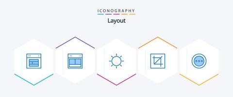 diseño 25 paquete de iconos azules que incluye la carga. elipsis. ligero. herramienta. interfaz vector