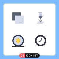 Set of 4 Vector Flat Icons on Grid for copy halloween cutting laser clock Editable Vector Design Elements