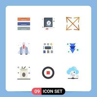 paquete de iconos de vector de stock de 9 signos y símbolos de línea para el programa jugar juego de campamento cohete elementos de diseño de vector editables