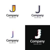 letra j diseño de paquete de logotipos grandes diseño de logotipos modernos y creativos para su negocio vector