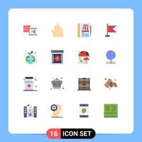 Set of 16 Vector Flat Colors on Grid for growth world annual map flag Editable Pack of Creative Vector Design Elements