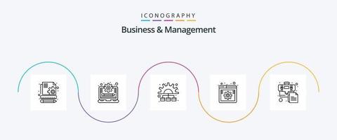 Business And Management Line 5 Icon Pack Including briefcase. web. marketing. settings. online vector