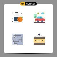 Modern Set of 4 Flat Icons Pictograph of bottle bar car labyrinth drink bar Editable Vector Design Elements