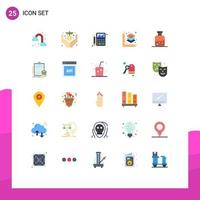 Universal Icon Symbols Group of 25 Modern Flat Colors of test layer accounting printing finance Editable Vector Design Elements