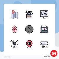 Stock Vector Icon Pack of 9 Line Signs and Symbols for easter egg decoration product programming develop Editable Vector Design Elements