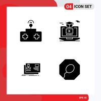 Pictogram Set of Simple Solid Glyphs of baby id toy video identity Editable Vector Design Elements