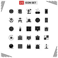 Universal Icon Symbols Group of 25 Modern Solid Glyphs of huawei smart phone grain phone medical Editable Vector Design Elements