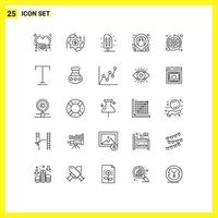 25 Line concept for Websites Mobile and Apps agile shop cream pin location Editable Vector Design Elements