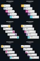 Vector 6 Infographics Pack Presentation slide template 5 Steps cycle diagrams and timelines