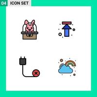 4 Creative Icons Modern Signs and Symbols of bascket cord holiday up disconnected Editable Vector Design Elements