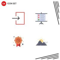 Editable Vector Line Pack of 4 Simple Flat Icons of arrow mark business certificate landscape Editable Vector Design Elements